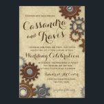 Invitation Mariage rustique des engrenages industriels<br><div class="desc">Des engrenages industriels rustiques d'inspiration steampunk faire-part de mariage dans les tons bronze,  cuivre et acier.</div>