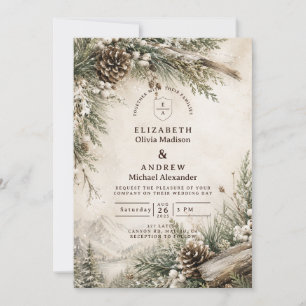 Invitation Mariage Rustique d'Hiver