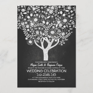 Invitation mariage rustique d'un arbre à plateau