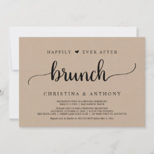 Invitation Mariage rustique Elopement Heureux Jamais Après Br