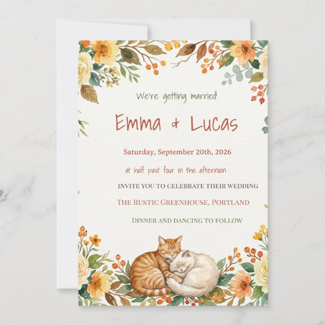 Invitation Mariage Rustique Emma Lucas (Devant)
