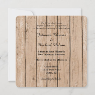 Invitation Mariage rustique en bois