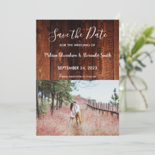 Invitation Mariage rustique en bois de grange de pays Enregis