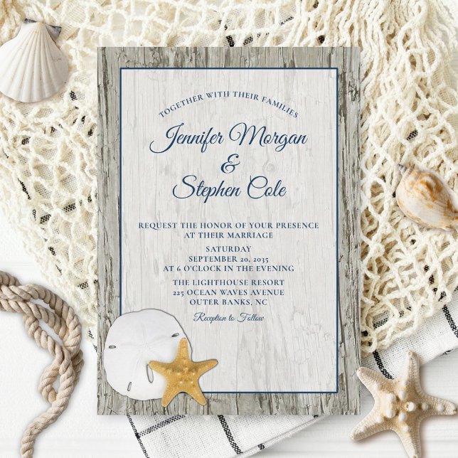 Invitation Mariage Rustique en Bois Flotté avec Dollar de Sab (Créateur téléchargé)