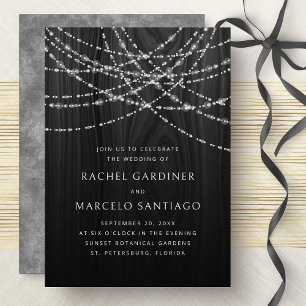Invitation Mariage rustique en bois noir
