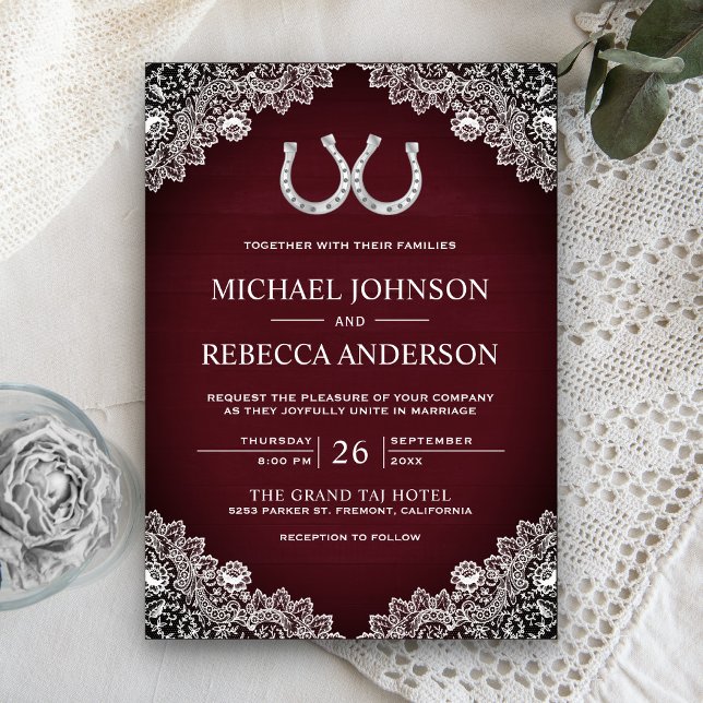 Invitation Mariage Rustique en Bourgogne avec Bois de Grange  (Créateur téléchargé)