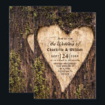 Invitation Mariage rustique en écorce de bois<br><div class="desc">Bois Barque Bébé Respiration Coeur Rustique Faire-part de mariage. Pour plus de personnalisation,  cliquez sur le lien "customiser plus" et utilisez notre outil de conception pour modifier ce modèle.</div>