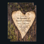 Invitation Mariage rustique en écorce de bois<br><div class="desc">Bois Barque Bébé Respiration Coeur Rustique Faire-part de mariage. Pour plus de personnalisation,  cliquez sur le lien "customiser plus" et utilisez notre outil de conception pour modifier ce modèle.</div>