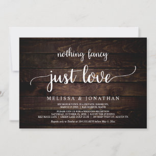 Invitation Mariage Rustique en Elopement, Rien de Fantaisiste