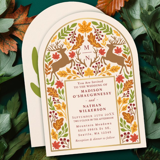 Invitation Mariage Rustique Enchanté sous une Arche de Cerfs  (Créateur téléchargé)