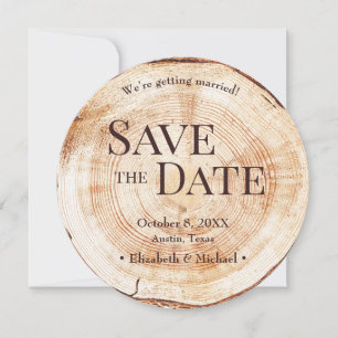 Invitation Mariage rustique Enregistrer la photo de date Wood
