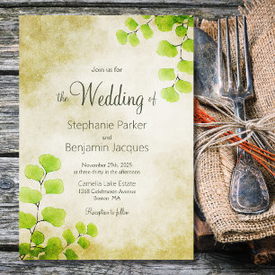 Invitation Mariage Rustique Fern Leaf