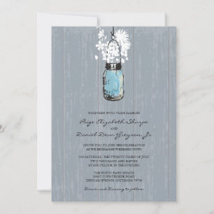 Invitation Mariage rustique Hanging Mason Jar