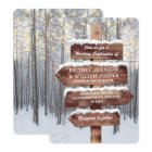 Mariage rustique hivernal avec lumières de forêt e