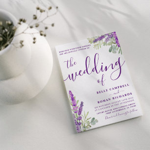 Invitation Mariage Rustique Lavande & Eucalyptus Sauge & Lila