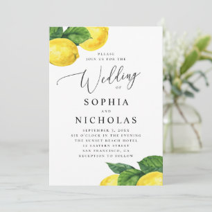 Invitation Mariage rustique Lemon Grove Citrus aquarelle