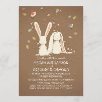 Mariage rustique mignon de région boisée de lapins