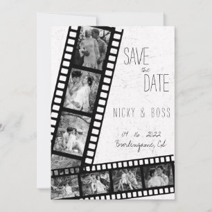 Invitation Mariage Rustique Moderne Photo Enregistrer la Date