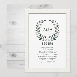 Invitation Mariage rustique Monogramme Je fais du BBQ