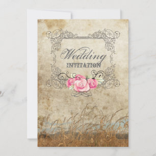 Invitation mariage rustique occidental à l'extérieur