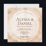 Invitation Mariage Rustique personnalisé de grain coupé en bo<br><div class="desc">Capturez l'essence d'un beau mariage romantique et rustique avec ce Faire-part de mariage Rustique personnalisé de grains coupés en bois. S'inspirant de la beauté naturelle des dalles de bois coupées, cette invitation vous permet de customiser les noms des mariés et des mariés, la date du mariage et l'emplacement, ajoutant une...</div>