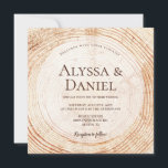Invitation Mariage Rustique personnalisé de grain coupé en bo<br><div class="desc">Capturez l'essence d'un beau mariage romantique et rustique avec ce Faire-part de mariage Rustique personnalisé de grains coupés en bois. S'inspirant de la beauté naturelle des dalles de bois coupées, cette invitation vous permet de customiser les noms des mariés et des mariés, la date du mariage et l'emplacement, ajoutant une...</div>
