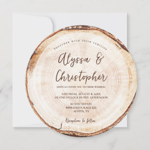 Invitation Mariage Rustique personnalisé de grain coupé en bo