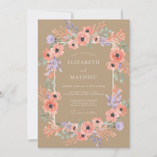 Invitation Mariage rustique si enchanteur (Devant)