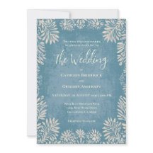 Mariage Rustique Vintage aux Fleurs Bleu Poussiére