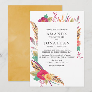 Invitation Mariage Safari Floral Aquarelle