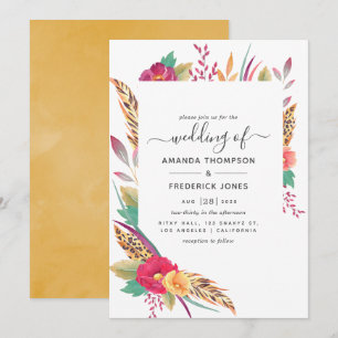 Invitation Mariage Safari Floral Aquarelle