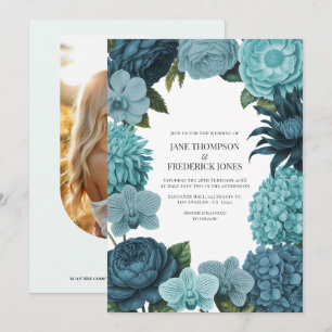 Invitation Mariage Sage Blue, Glacier Teal & Ice Mint