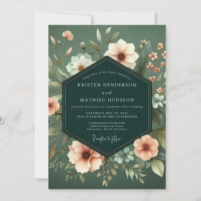 Invitation Mariage Sage Blush Chiaroscuro (Devant)