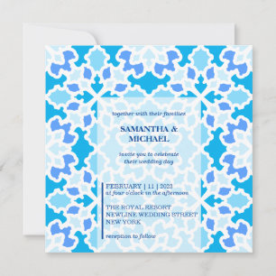Invitation Mariage sans couture bleu marine