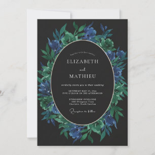 Invitation Mariage Saphir Émeraude Feuillage Eucalyptus