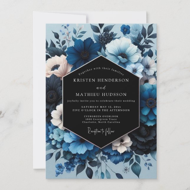 Invitation Mariage Saphir Moody Bloom (Devant)