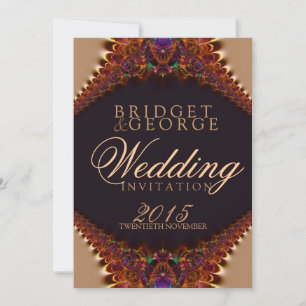 Invitation Mariage Satin Doré + Dentelle Vintage