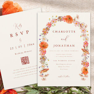 Invitation Mariage sauvage Boho d'automne