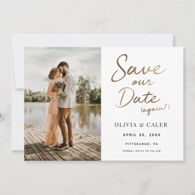 Invitation Mariage Sauvegarder notre date (Devant)