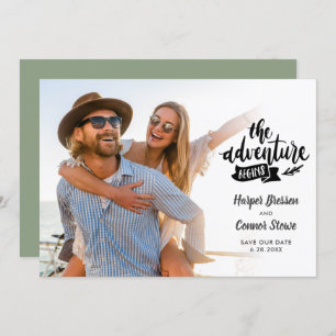 Invitation Mariage Sauvez la date 2 Photo L'aventure commence