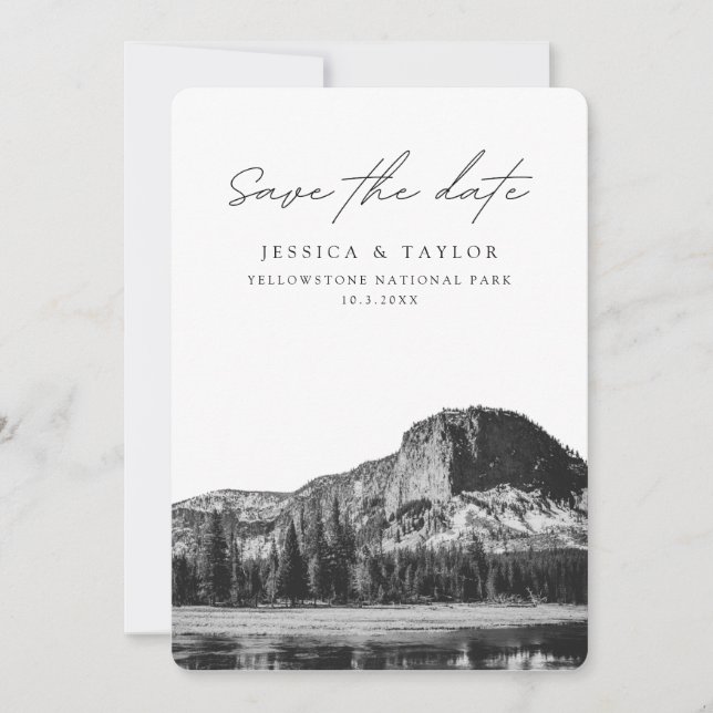 Invitation Mariage Save the Date Parc National de Yellowstone (Devant)