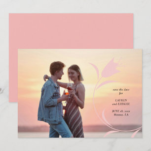 INVITATION MARIAGE SAVE THE DATE TULIPE ROSE MOD