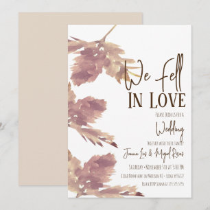 Invitation Mariage Script Automne Feuille Aquarelle
