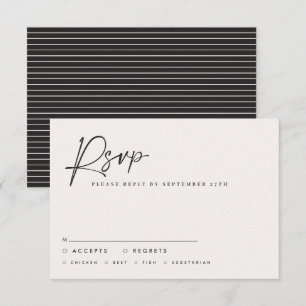 Invitation Mariage script moderne noir blanc script élégant i