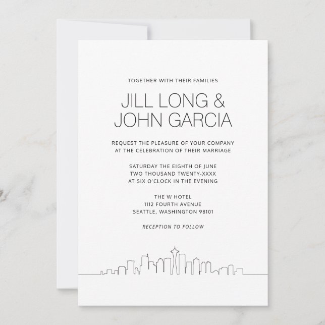 Invitation Mariage Seattle (Devant)