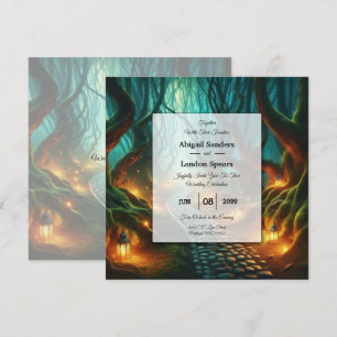 Invitation Mariage Sentier de Lanterne en Bois Tordus