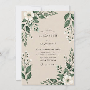 Invitation Mariage serein de forêt émeraude