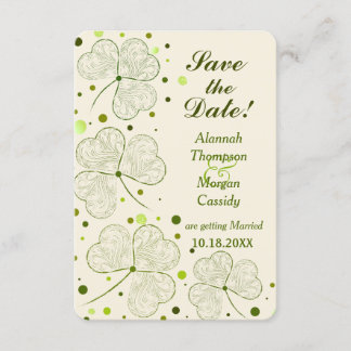 Invitation Mariage Shamrock à pois Save The Date