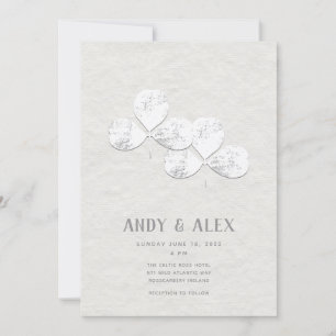 Invitation Mariage Shamrock blanc