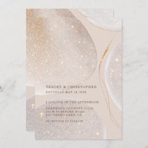 Invitation Mariage Shimmer brillant or et blush